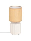 Lampada Tylia, ceramica bianca, diametro 13 cm, altezza 26,5 cm, design elegante, stoneware