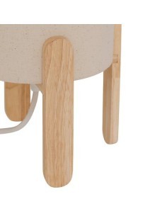 Lampada Rafa, base in legno, beige, altezza 37 cm, design moderno, HEVEA e PVC