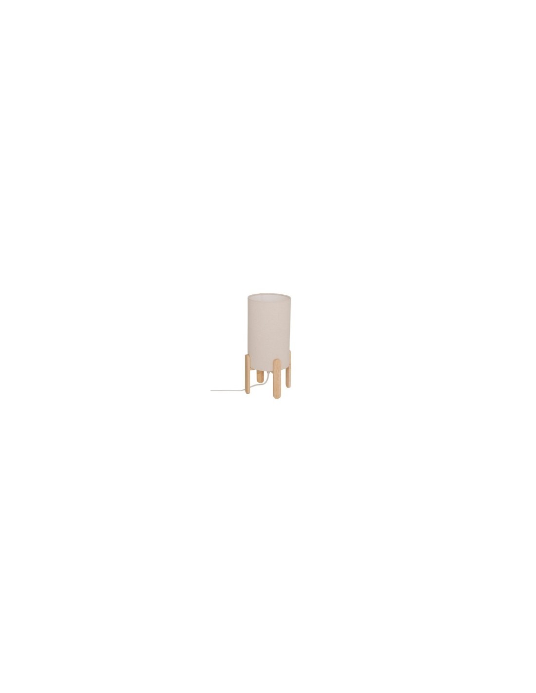 Lampada Rafa, base in legno, beige, altezza 37 cm, design moderno, HEVEA e PVC