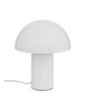Lampada fungo Lito, metallo bianco, altezza 24,5 cm, design moderno, acciaio
