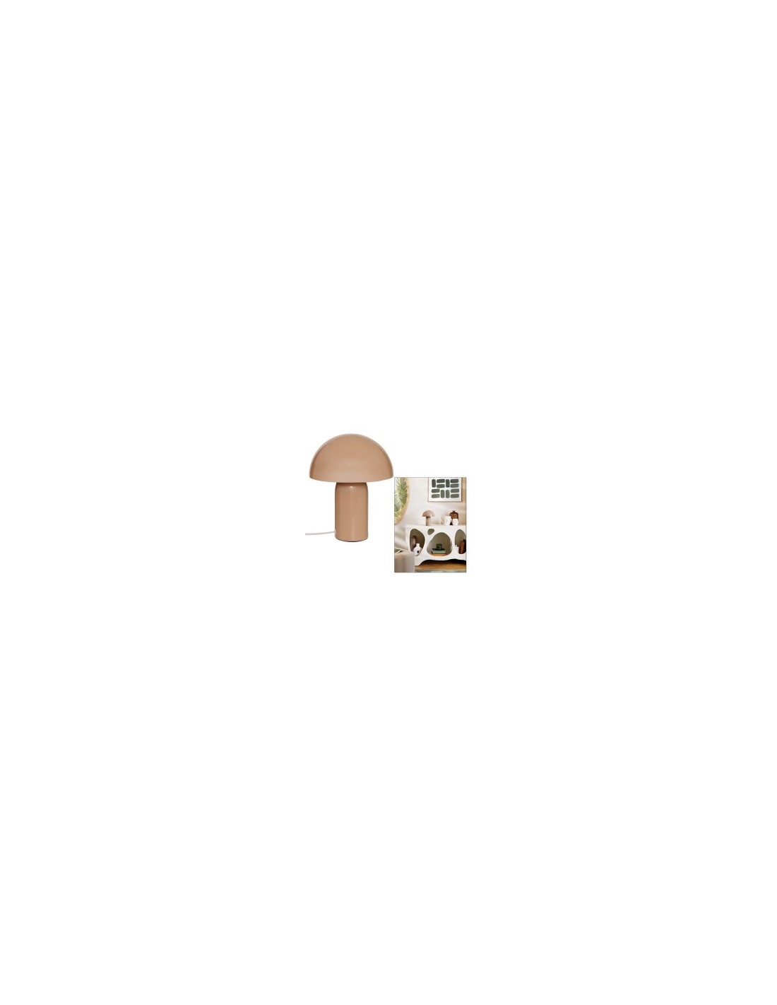 Lampada fungo Lito, metallo beige, altezza 24,5 cm, diametro 20 cm