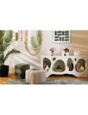 Lampada fungo Lito, metallo beige, altezza 24,5 cm, diametro 20 cm