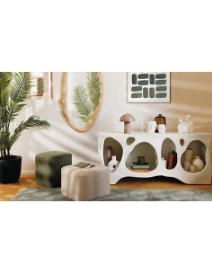 Lampada fungo Lito, metallo beige, altezza 24,5 cm, diametro 20 cm