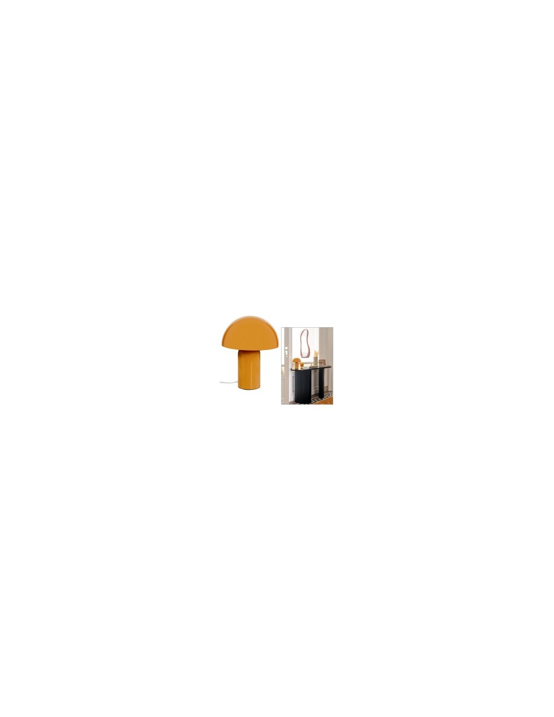 Lampada fungo Lito, metallo ocra, 20 x 20 x 24,5 cm