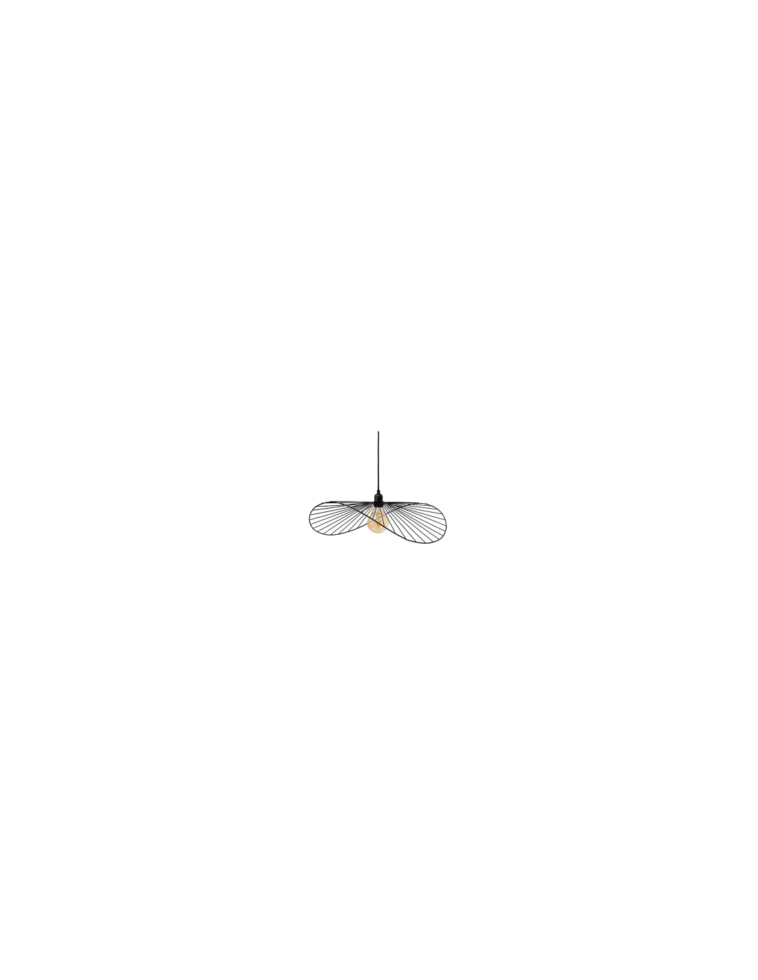 Lampadario Adelia, metallo nero, diametro 58 cm, altezza 103,5 cm