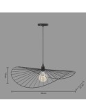 Lampadario Adelia, metallo nero, diametro 58 cm, altezza 103,5 cm