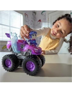 PAW Patrol Rescue Wheels Monster Truck di Roxi con Ariete Trasformabile e Personaggio