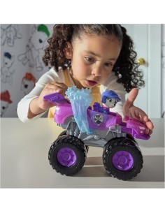 PAW Patrol Rescue Wheels Monster Truck di Roxi con Ariete Trasformabile e Personaggio