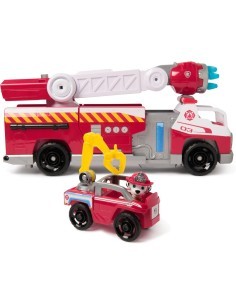 PAW Patrol Camion dei Pompieri Caricamento Rapido con Marshall, Suoni, Luci e Mini Veicolo