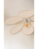 Sospensione Naya, a petali, beige lino, diametro 72 cm, altezza 118 cm