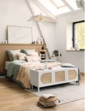 Sospensione Naya, a petali, beige lino, diametro 72 cm, altezza 118 cm