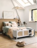 Sospensione Naya, a petali, beige lino, diametro 72 cm, altezza 118 cm