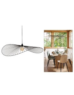 Sospensione Adelia, metallo nero, diametro 98 cm, altezza 105 cm