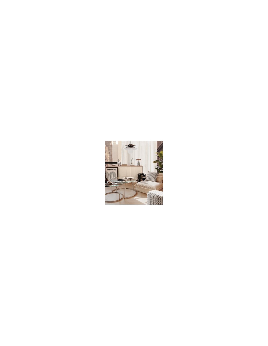 Sospensione Omia, metallo argentato, diametro 38 cm, altezza 125 cm, collezione Sky Lounge