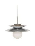 Sospensione Omia, metallo argentato, diametro 38 cm, altezza 125 cm, collezione Sky Lounge