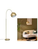 Lampada da terra ad arco Floris, metallo dorato, altezza 177 cm, abat-jour orientabile