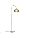 Lampada da terra ad arco Floris, metallo dorato, altezza 177 cm, abat-jour orientabile