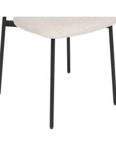 Sedia Jaisa, seduta in tessuto beige, schienale in legno, gambe in metallo, 50 x 50 x 81 cm