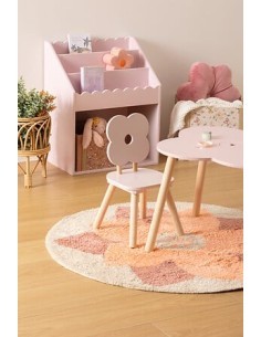 Sedia Dolce Fiore, Rose, MDF E1/Pine, L. 23 x P. 23 x H. 48 cm