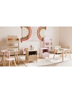 Sedia Dolce Fiore, Rose, MDF E1/Pine, L. 23 x P. 23 x H. 48 cm