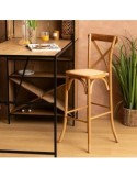 Sedia da bar alta Isak, rovere naturale, beige, L. 47 x P. 52 x H. 110 cm, 5 Kg, legno massiccio