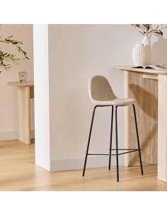Sgabello da bar Vladi, bianco, acciaio e plywood E1, L. 43,5 x P. 41,5 x H. 96 cm, 4,55 Kg