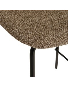 Sgabello da bar Vladi, moka, beige, acciaio e plywood FSC, L. 43,5 x P. 41,5 x H. 96 cm, 4,55 Kg
