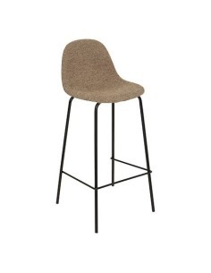 Sgabello da bar Vladi, moka, beige, acciaio e plywood FSC, L. 43,5 x P. 41,5 x H. 96 cm, 4,55 Kg