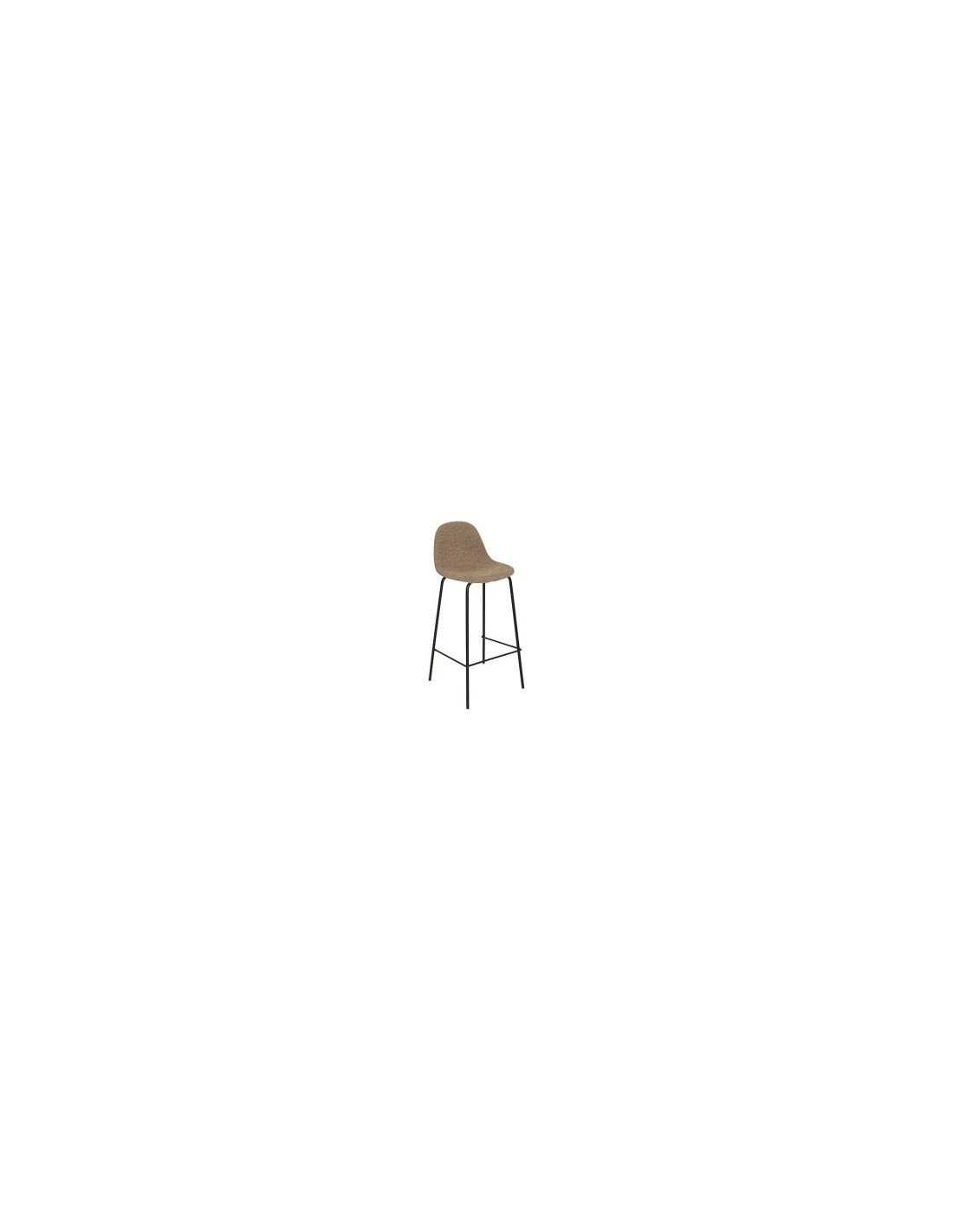 Sgabello da bar Vladi, moka, beige, acciaio e plywood FSC, L. 43,5 x P. 41,5 x H. 96 cm, 4,55 Kg