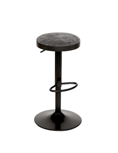 Sgabello da bar Ilsa, altezza regolabile, nero e grigio scuro, acciaio, Ø 41,5 x H. 76 cm, 5.47 Kg