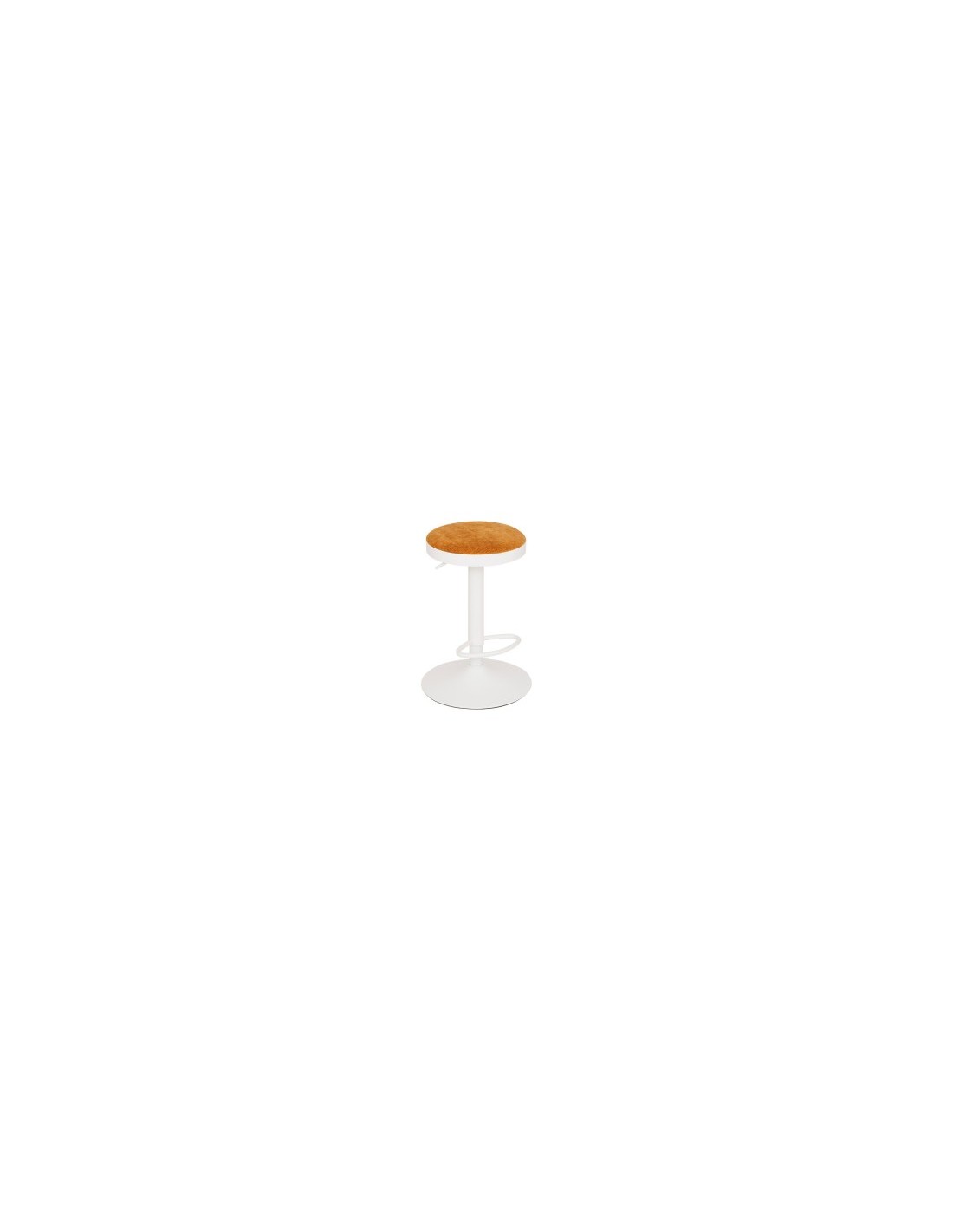 Sgabello da bar Ilsa, altezza regolabile, bianco e ocra, acciaio, Ø 41,5 x H. 76 cm, 5.47 Kg