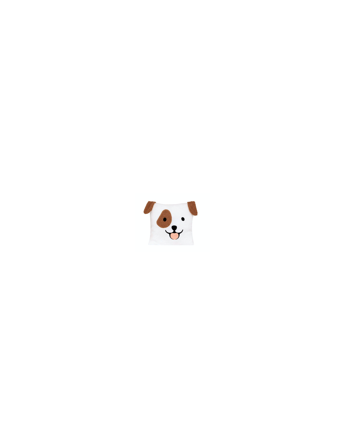 Cuscino bouclé Scott, motivo cane, bianco, 40 x 40 cm, poliestere, collezione Les petits potes