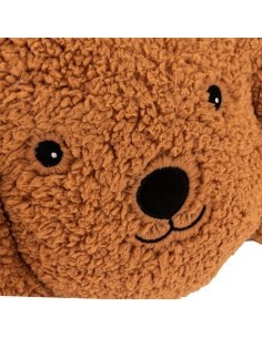 Cuscino forma testa cane, bouclé Scott, marrone, 36 x 8 x 24 cm, poliestere, collezione Les petits potes