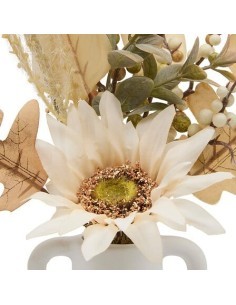 Composizione fiori secchi, Dibia, altezza 35 cm, con vaso ceramica assortito, 15 x 9 x 35 cm
