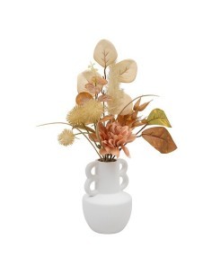 Composizione fiori secchi, Dibia, altezza 35 cm, con vaso ceramica assortito, 15 x 9 x 35 cm