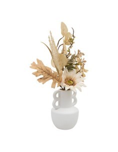 Composizione fiori secchi, Dibia, altezza 35 cm, con vaso ceramica assortito, 15 x 9 x 35 cm