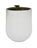 Ortensia artificiale Mika, bianca, altezza 100 cm, vaso ceramica, 40 x 40 x 100 cm