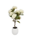 Ortensia artificiale Mika, bianca, altezza 100 cm, vaso ceramica, 40 x 40 x 100 cm