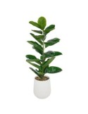 Ficus artificiale, con vaso in ceramica scanalata, multicolore, altezza 145 cm, 58 x 58 x 145 cm