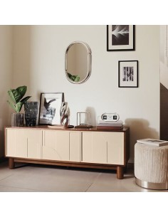 Ficus artificiale, con vaso in ceramica argentata, multicolore, altezza 54 cm, 34 x 34 x 54 cm