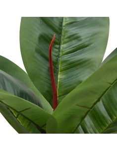 Ficus artificiale, con vaso in ceramica argentata, multicolore, altezza 54 cm, 34 x 34 x 54 cm