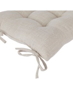 Cuscino per sedia Clem, 38 x 38 cm, poliestere beige lino, altezza 5 cm
