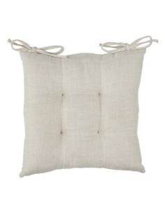 Cuscino per sedia Clem, 38 x 38 cm, poliestere beige lino, altezza 5 cm