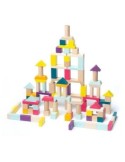 CUBIKA CBK15184, SET 100 BLOCCHI LEGNO, COSTRUZIONE, IMPEGNO MOTORIO, EDUCATIVO, MULTICOLORE