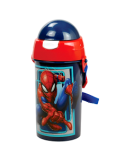 BORRACCIA, ALLUMINIO, BAMBINI, CON CANNUCCIA, CON MANICO, SCUOLA, SPORT, PASSEGGIATE, SPIDERMAN, 500ML