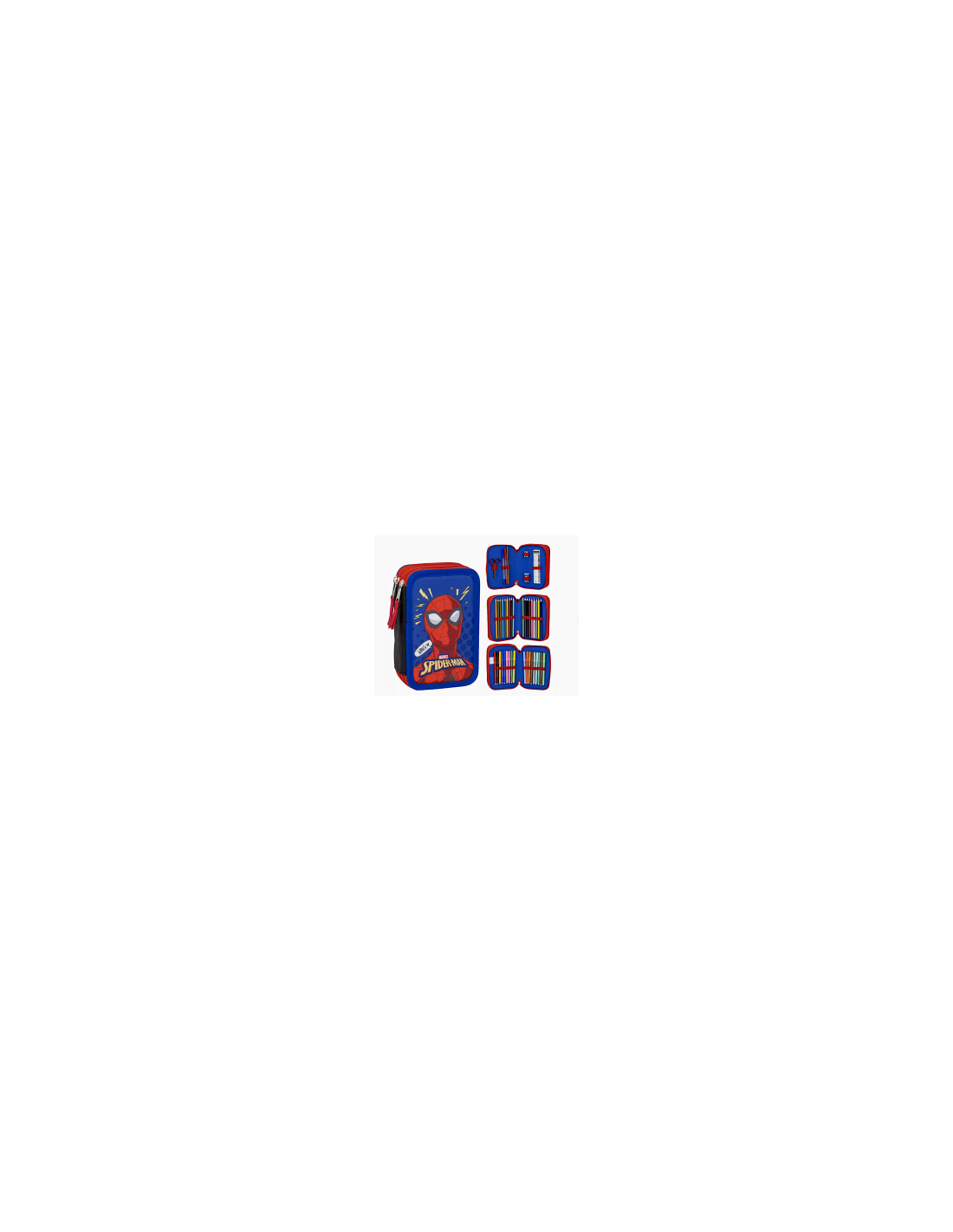 ASTUCCIO SPIDERMAN CON COLORI INCLUSI, MULTISCOMPARTI, 3 ZIP 2700001257