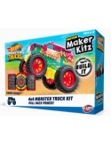 HOTWHEELS HTW17552 MONSTER TRUCK KIT MOTORIZZATO AUTO DA COSTRUIRE, GIOCATTOLO BAMBINI, PULL-BACK, RUOTE GOMMA, +5 ANNI