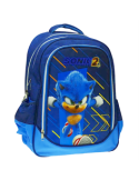 ZAINO SONIC EL ERIZO, 46X35X20 CM, DUE SCOMPARTI, TASCA FRONTALE, TASCHE LATERALI, SPALLACCI REGOLABILI, BAMBINI +3 ANNI, SCUOLA
