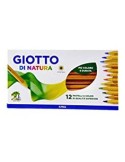 Giotto Natura – Astuccio con 12 Pastelli Colorati in Legno Naturale