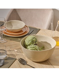 Insalatiera, Wonja, diametro 26 cm, crema, faience, 26,2 x 25 x 12,5 cm